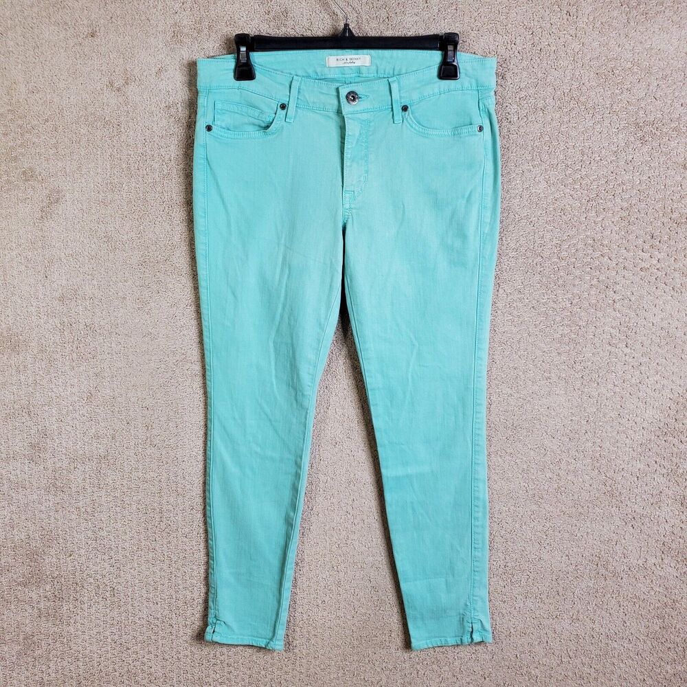 Rich & Skinny Jeans Womens 30 Skinny Mid Rise Light Blue Denim Stretch
